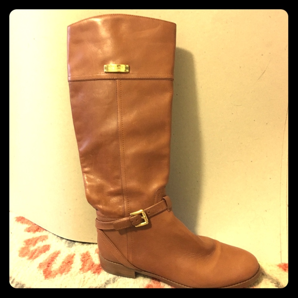 Coach knee-high leather boots